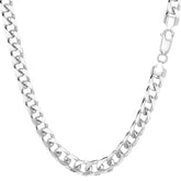 14k White Solid Gold Miami Cuban Link Chain Mens Bracelet, 5mm, 8.5" fine designer jewelry for men and women